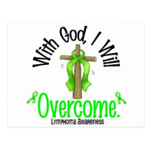 Lymphoma With God I Will Overcome Post Card