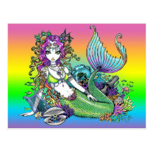 "Lyra" Rainbow Sea Scape Mermaid Postcard