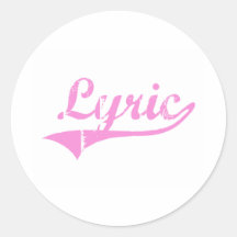 Lyric Classic Style Name Round Sticker