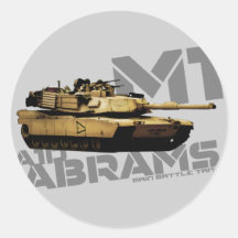 M1 Abrams Round Stickers