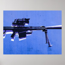 M82 Sniper Rifle on Blue Poster