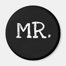 M. blanc des textes de marié magnets pour réfrigérateur