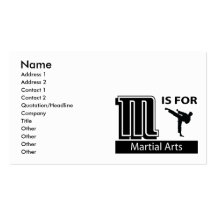 M est pour des arts martiaux modèles de cartes de visite