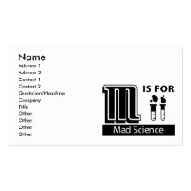 M Is For Mad Science Business Cards