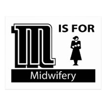 M Is For Midwifery Post Card