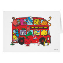 M. Men et petite Mlle Bus Cartes De Vœux