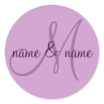 M monogram label - personalize  first names sticker