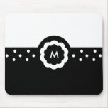 M :: Monogram M Dotted Black & White Mousepad