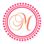 M Monogram (Pink / Orange Dot Circle) stickers