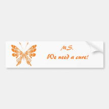 M.S. Butterfly Bumper Sticker