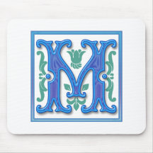 M - Vintage Letter M Mousepad