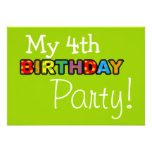 Ma 4ème fête d'anniversaire faire-parts
