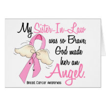 Ma belle-soeur est un cancer du sein de l'ange 2 cartes de vœux