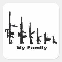 Ma famille (armes à feu d'amour d'I) Stickers Carrés