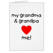 ma grand-maman et grand-papa m'aiment cartes de vœux