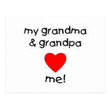 ma grand-maman et grand-papa m'aiment cartes postales