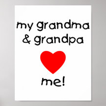 ma grand-maman et grand-papa m'aiment poster