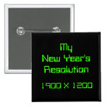 Ma Resolution de nouvelle année, 1900 x 1200 Badges Avec Agrafe