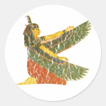 Maat kneeling round sticker