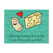 Mac Loves Cheese, Funny Cute Macaroni + Cheese Post Card