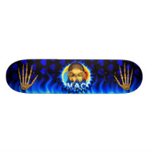 Mac skull blue fire Skatersollie skateboard.