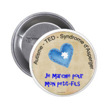 Macaron Je marche pour mon petit-fils Badge Avec Agrafe