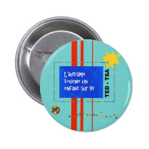Macaron L'autisme touche un enfant sur 91 Pinback Button