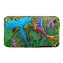 Macaws in Central American Jungle iPhone 3 Covers