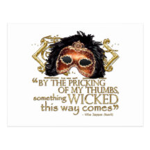 Macbeth "Something Wicked" Quote (Gold Version) Postcards