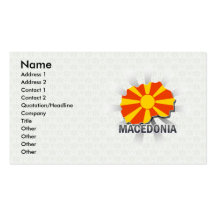 Macedonia Flag Map 2.0 Business Card Templates