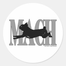MACH Pug Round Sticker