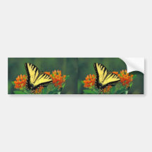 Machaon de tigre sur l'mauvaise herbe de papillon adhésifs pour voiture
