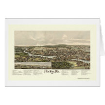 Machias, ME Panoramic Map - 1896 Cards