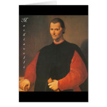 Machiavelli 3 quarters with Blackadder Greeting Card