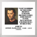 Machiavelli Introduction New Order Things Poster