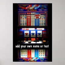 Machine à sous de casino 7 chanceux personnalisés posters