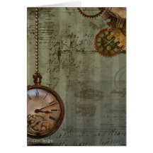 Machine de temps de Steampunk Carte De Vœux