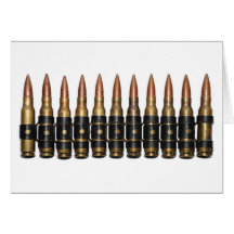 Machine Gun Bullets Greeting Cards