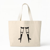 Machine Gun Crutches - End War Peace Tote Bags