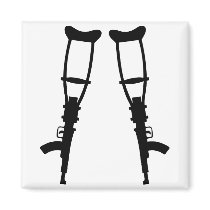 Machine Gun Crutches - End War Peace Refrigerator Magnets