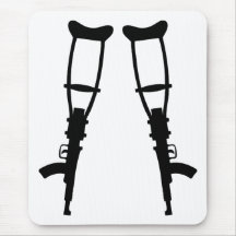 Machine Gun Crutches - End War Peace Mouse Pads