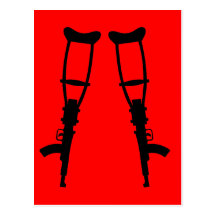 Machine Gun Crutches - End War Peace Post Card