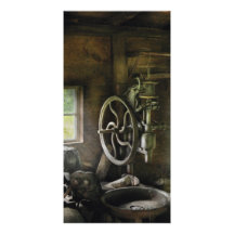 Machine Shop - An old drill press Photo Card Template