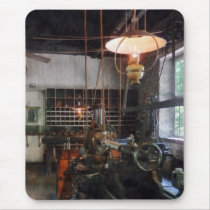 Machine Shop With Lantern Mouse Pad