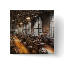 Machinist - A room full of Lathes Pinback Buttons
