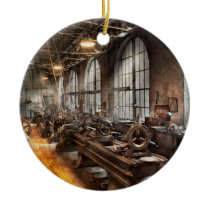 Machinist - A room full of Lathes Christmas Tree Ornament