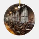 Machinist - A room full of Lathes Christmas Tree Ornament