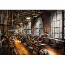 Machinist - A room full of Lathes Photo Cut Out