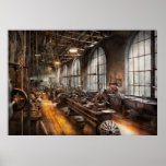 Machinist - A room full of Lathes Print