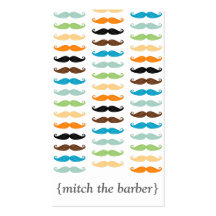 Macho Moustaches Vertical Bizcard Business Card